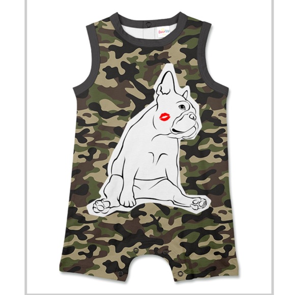 Sunshine Peppy Other - Sunshine Peppy NWT camo French bulldog romper
